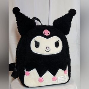 Loungefly Sanrio Kuromi Black and White Plush Backpack W/Pink Accents Pre-owned